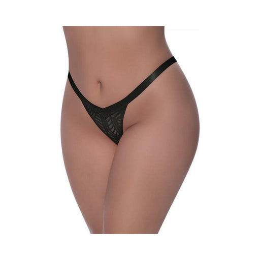 Magic Silk Rude Awakening Split Crotch Thong Black Queen Size | SexToy.com