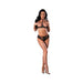 Magic Silk Soft Petals Cupless Bra And Split Crotch Panty Set Black S/m - SexToy.com