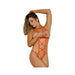 Magic Silk Strap Tease Cupless & Crotchless Teddy Orange S/m | SexToy.com