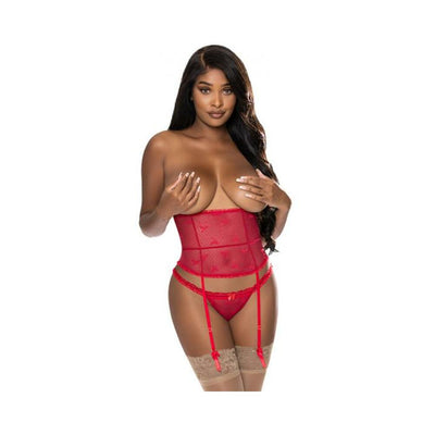 Magic Silk With Love Gartered Waist Cincher & Tanga Panty | SexToy.com