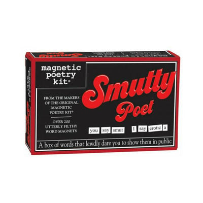 Magnetic Poetry Kit Smutty Poet box with over 200 playful word magnets for creating cheeky verses on steel surfaces.
