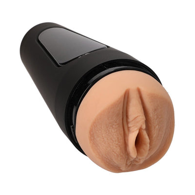 Main Squeeze Adira Allure Ultraskyn stroker with realistic textured sleeve and black hard case.