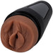 Tan ULTRASKYN stroker with lifelike texture and black hard outer case designed for discreet use and easy cleaning.