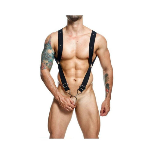 Male Basics Dngeon Straight Back Harness Black O/s Hanging - SexToy.com