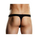 Rear view of a man wearing black Male Power Bong Clip thong underwear in size S/M.