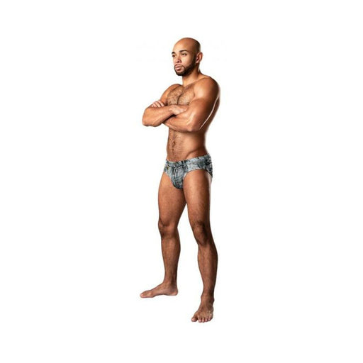 Male Power Dirty Denim Bikini Denim Print S - SexToy.com