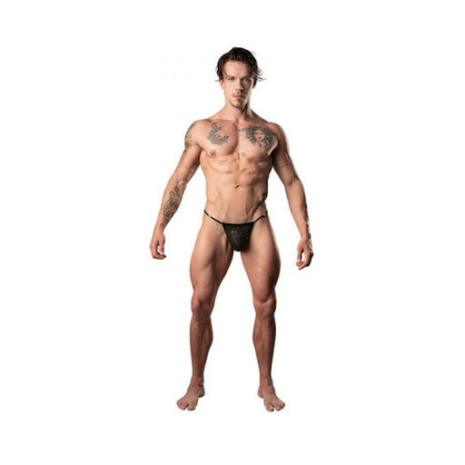 Male Power Show Stopper Posing Strap Silver Mesh Dot O/s - SexToy.com