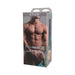 Packaging of Man Squeeze Stud Ass stroker featuring a muscular male torso and product details on a sleek box.