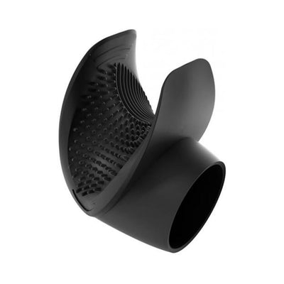 Black textured silicone attachment with flexible flaps designed for the Man Wand Xtreme massager.