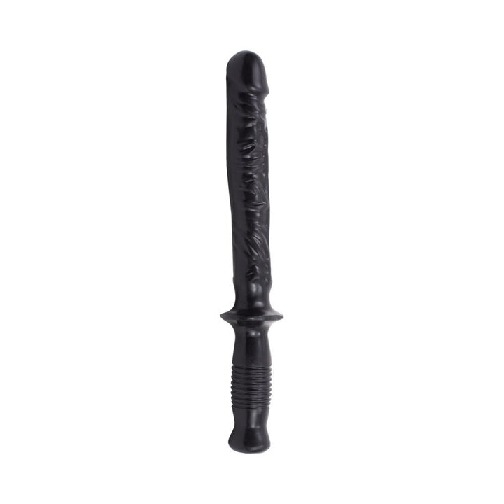 Black 15-inch Manhandler with veined shaft and baton-style handle for secure grip and control.