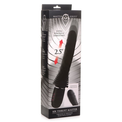 Master Series 10X Thrust Master Vibrating And Thrusting Dildo With Han Master Series 10X Thrust Master Vibrating And Thrusting Dildo With Han