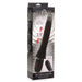 Master Series 10X Thrust Master vibrating and thrusting dildo with ergonomic handle in black packaging showing 2.5 inch thrust length.