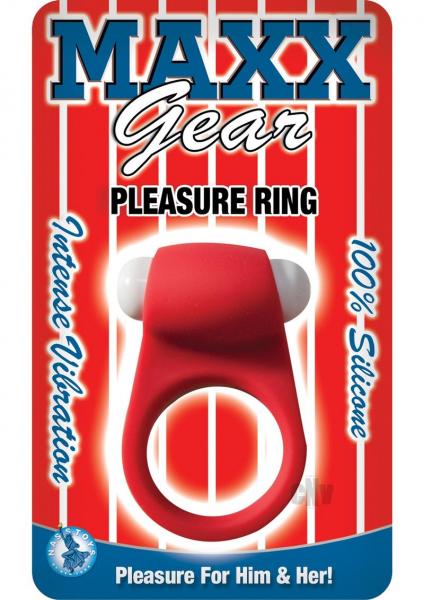 Maxx Gear Pleasure Ring Red Vibrating Cockring | SexToy.com