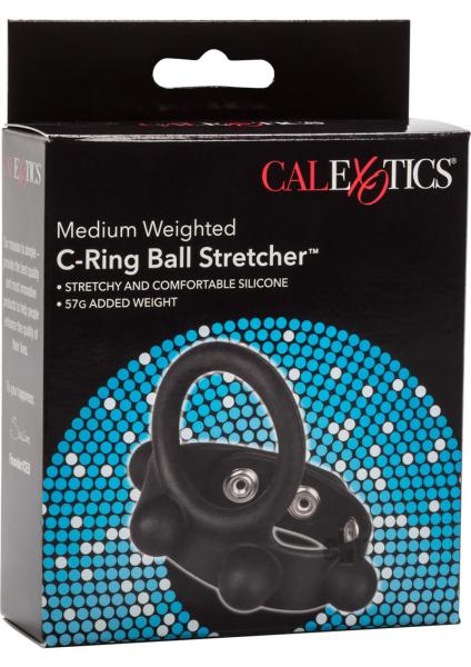 Medium Weighted C Ring Ball Stretcher Black | SexToy.com