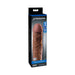 Packaging box of Mega 2 Inch Penis Extension in lifelike flesh color with product image and key features highlighted.