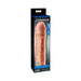 Packaging of Mega 3 inches Penis Extension in realistic skin tone with product details and branding.