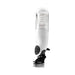 White and transparent Mega Bator rechargeable stroker with control buttons and suction cup base on a white background.