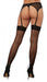 Metallic Back Seams Thigh High Stockings Black O/S | SexToy.com