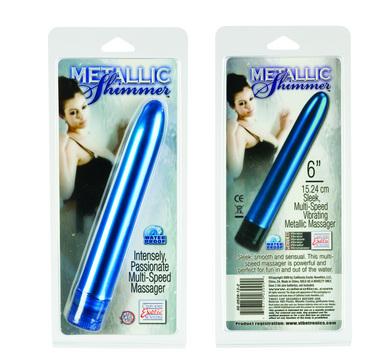 Metallic Shimmers 6 inch Vibrator - Blue | SexToy.com