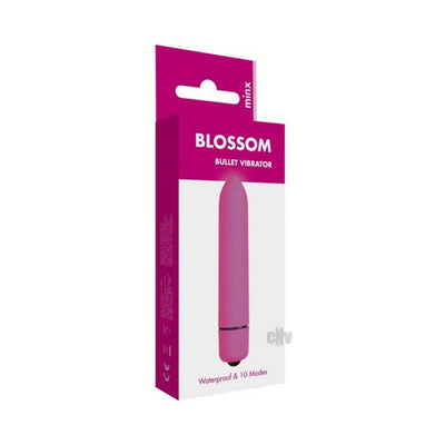 Pink Me You Us Blossom bullet vibrator in packaging highlighting waterproof and 10 vibration modes features.
