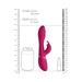 Vibrant pink rechargeable silicone G-spot rabbit vibrator with size comparison to a soda can and lipstick.