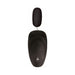 Black ergonomic remote control with attached oval vibrating bullet for personal use.