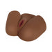 Realistic brown silicone masturbator with detailed vaginal and anal openings, designed for lifelike pleasure.