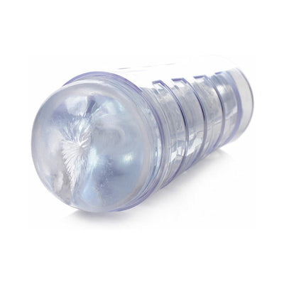 Clear Curve Toys Mistress Brianna Diamond Deluxe Ass Stroker with textured silicone sleeve and plastic outer case.