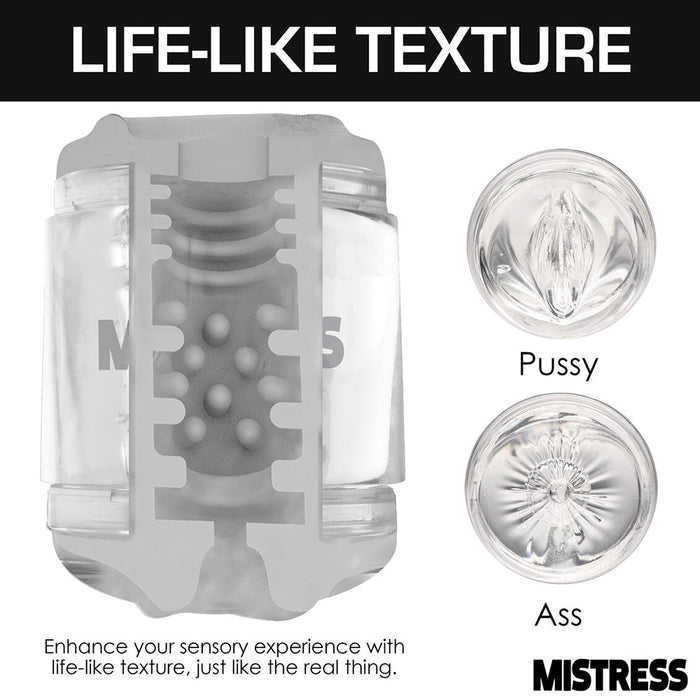 Mistress Double Shot Pussy & Ass Mini Masturbator Clear - SexToy.com