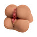 Realistic double-ended adult toy in skin tone with four textured entry points for varied stimulation.