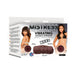 Packaging of Mistress Double Vibrating Stroker Elina and Nadia in chocolate color with dual-entry design and images of models.