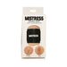 Packaging of Mistress Double Shot Mini-Masturbator showing dual-ended design with two entry points labeled Pussy and Ass.