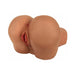 Tan-colored realistic vibrating stroker designed in a doggy style shape with detailed texture and ergonomic grip.