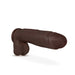Realistic chocolate-colored 10.5-inch dildo with suction cup base and detailed texture for versatile hands-free use.