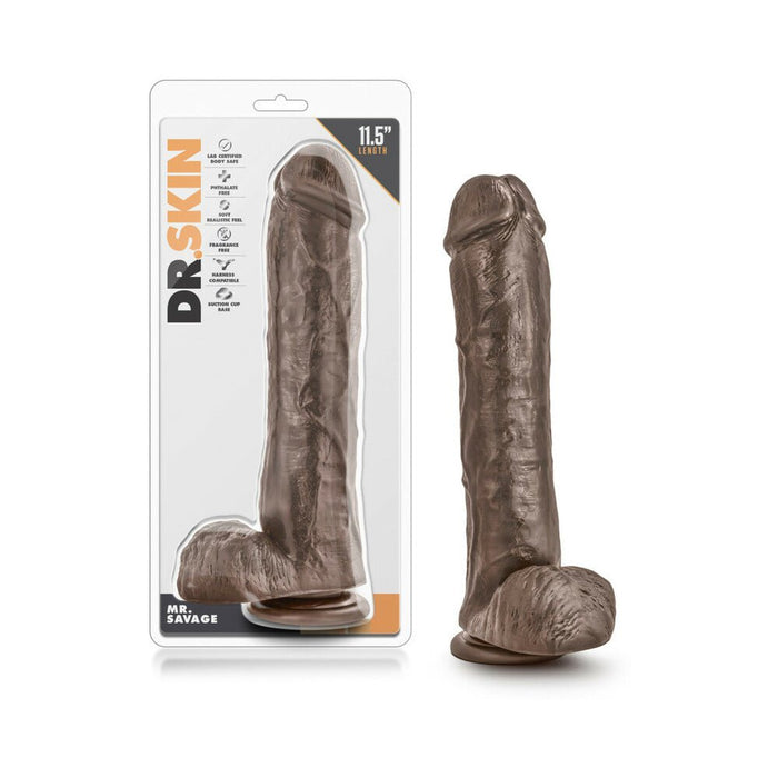 Mr Savage 11.5 inches Dildo with Suction Cup Brown - SexToy.com