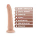 Blush Au Naturel Mr Slim Dong in nude with suction cup base and key features listed alongside.