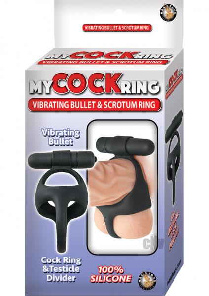My Cock Ring Vibe Bullet Scrotum Ring Black | SexToy.com