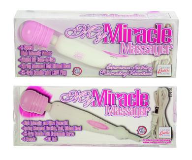 My Miracle Massager 2 Speed 120 Volt 10.5 inch White With Pink | SexToy.com