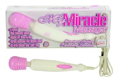 My Miracle Massager 2 Speed 120 Volt 10.5 inch White With Pink | SexToy.com