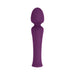 Purple silicone wand vibrator with flexible head and smooth ergonomic handle.