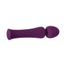 Purple silicone wand vibrator with flexible head and ergonomic handle on white background.