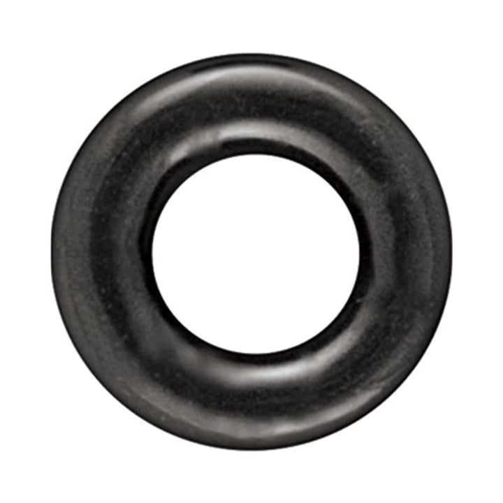 Single black stretchy erection ring made of smooth waterproof TPE material, shown on white background.