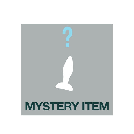 Gray square with a white silhouette of an anal toy and a blue question mark above it labeled mystery item