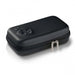 Black zippered hard case with embossed logo, designed for discreet storage and protection of adult accessories.