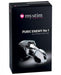 Mystim Public Enemy No 1 transparent electrosex chastity cage in black packaging with product image on front.