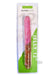 Pink and amber flexible double-ended 12-inch jelly dildo in clear retail packaging.