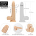 Vanilla-colored 7.5-inch vibrating, rotating, and thrusting dong with suction base and USB rechargeable feature.
