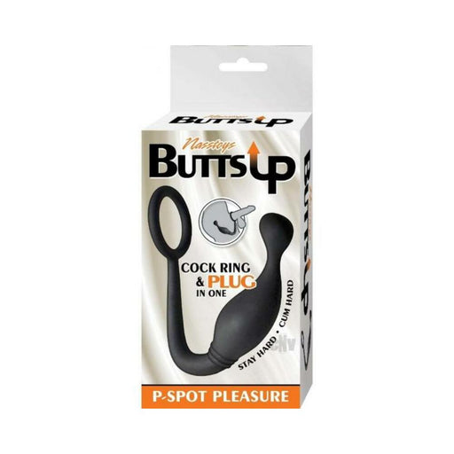 Nasstoys Butts Up P-spot Pleasure Silicone Cock Ring & Anal Plug Black | SexToy.com