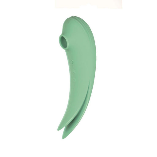 Nasstoys Mystique Suction Vibe Rechargeable Dual Ended Silicone Vibrator Aqua - SexToy.com