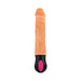 Beige 7-inch realistic dildo with black and pink control base, textured surface, and flexible design.